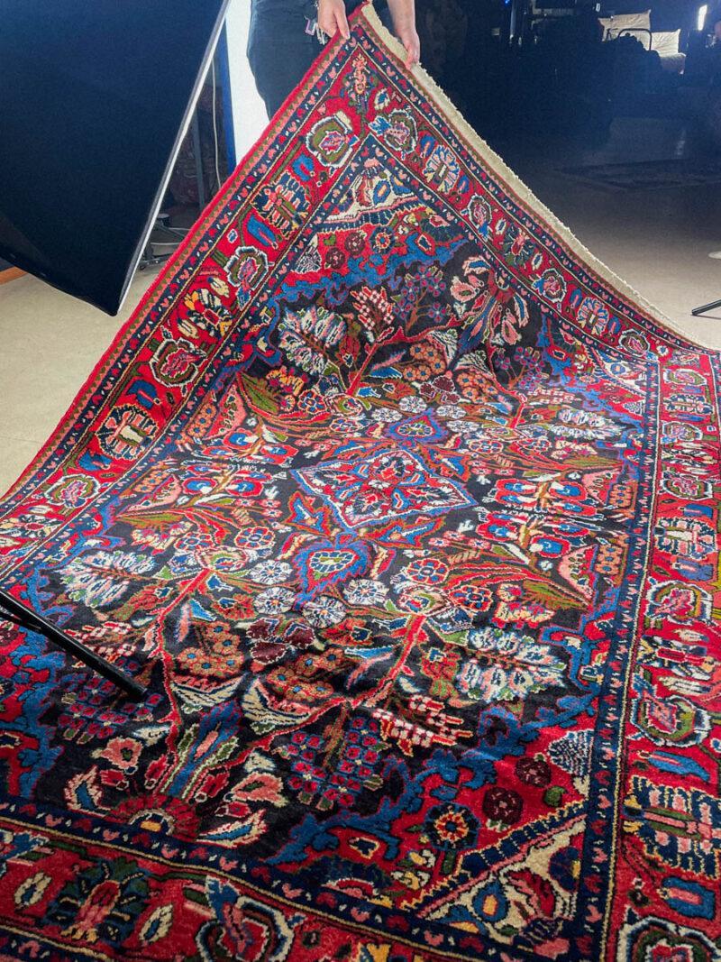 psykedeelinen värikäs vintage hamadan 240 x 155 cm