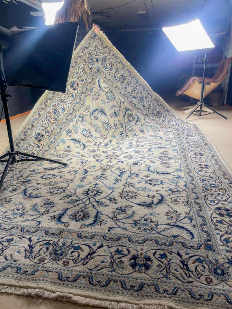 upean elegantti vaalea nain silkillä 300 x 200 cm