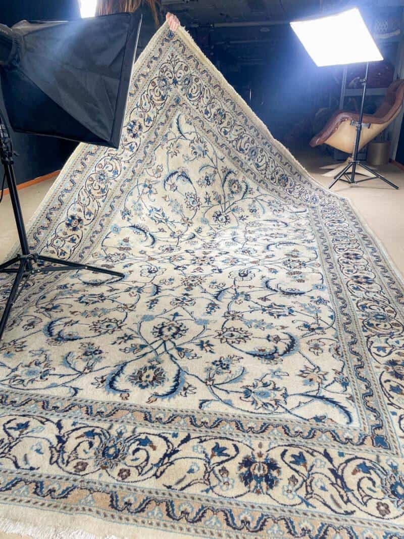 upean elegantti vaalea nain silkillä 300 x 200 cm