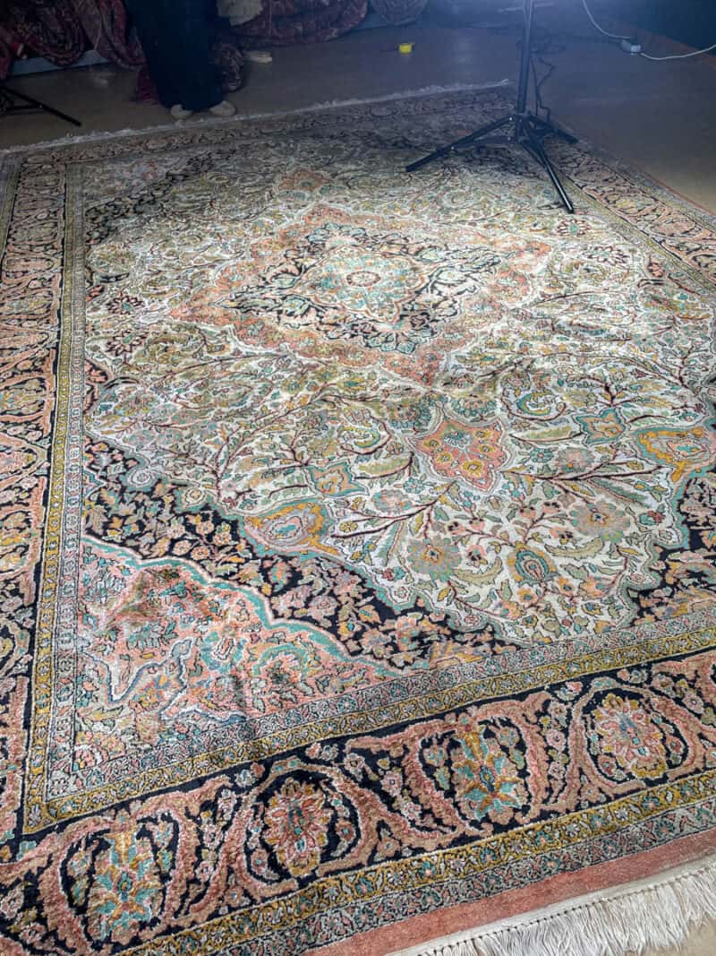 silkkimatto vehmainen paratiisi ghom 345 x 237 cm
