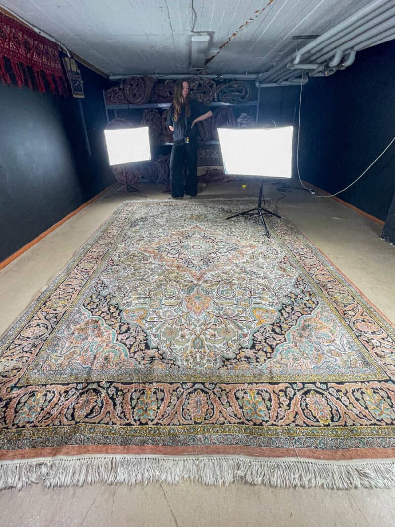 silkkimatto vehmainen paratiisi ghom 345 x 237 cm