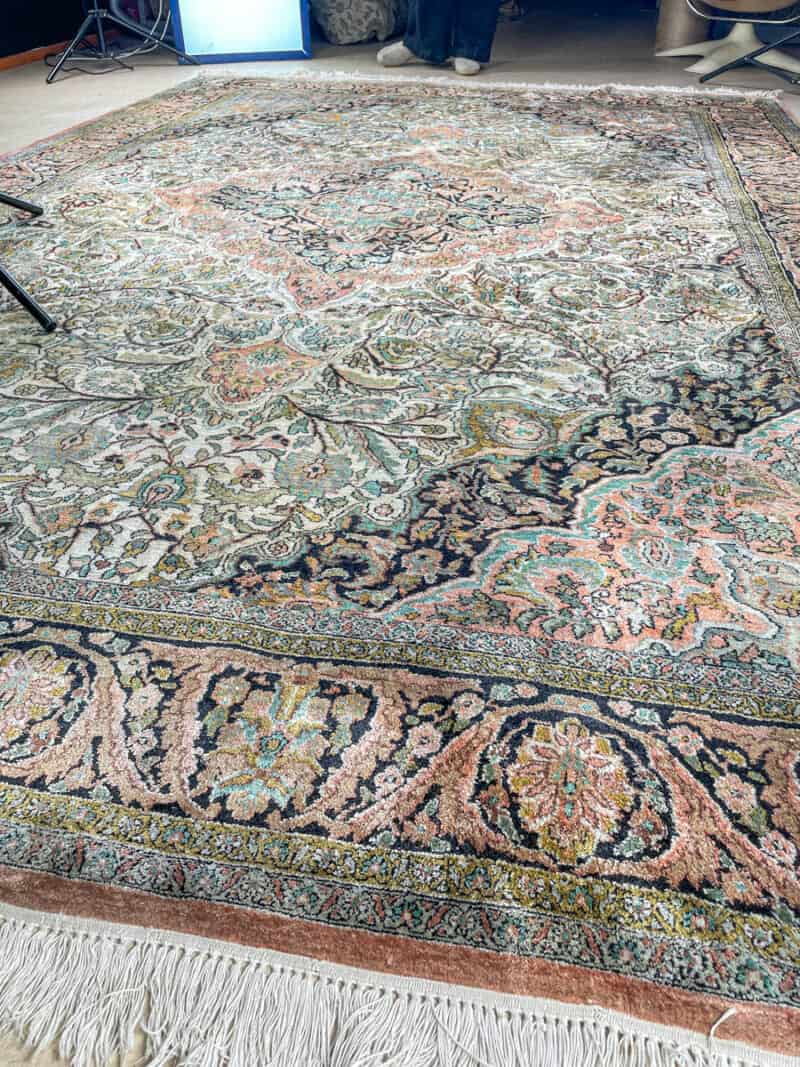 silkkimatto vehmainen paratiisi ghom 345 x 237 cm