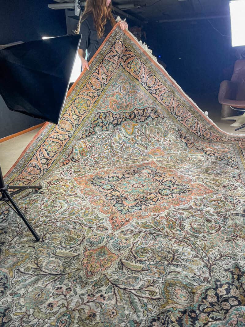 silkkimatto vehmainen paratiisi ghom 345 x 237 cm