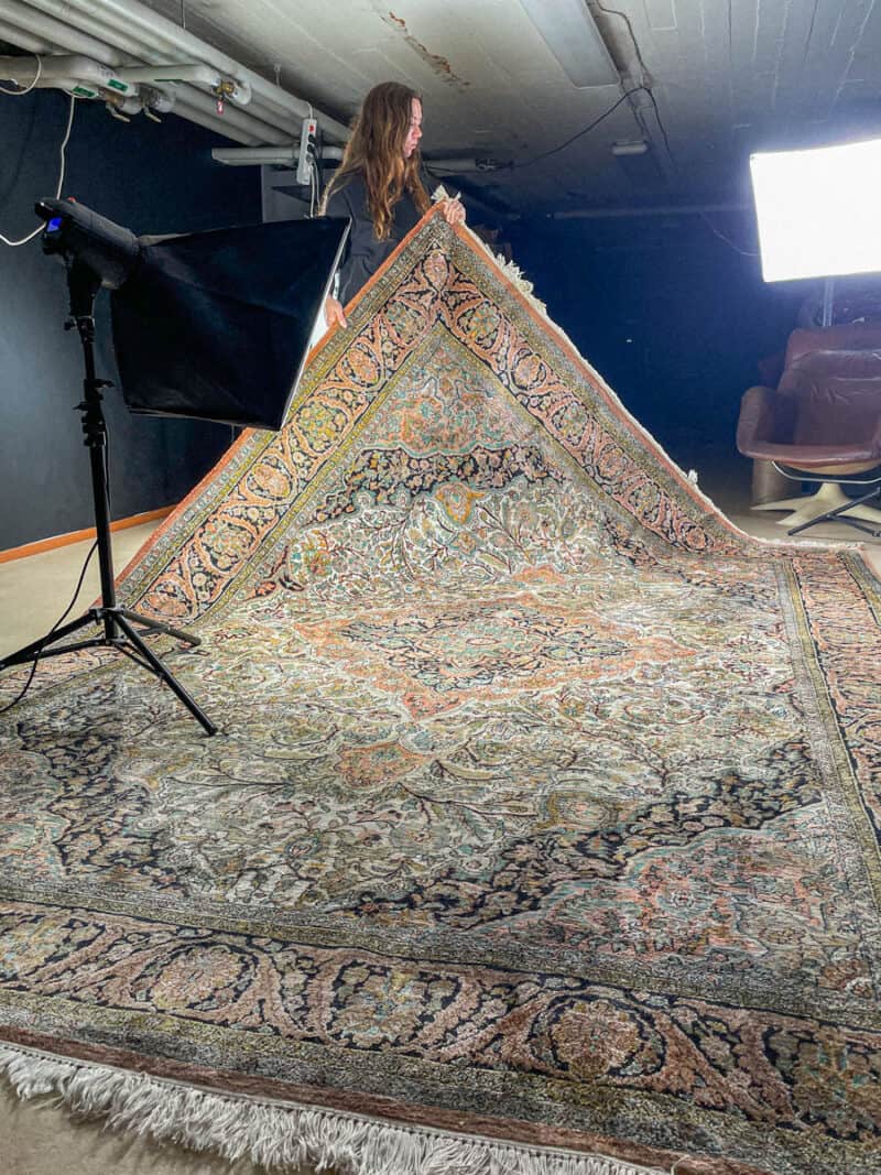 silkkimatto vehmainen paratiisi ghom 345 x 237 cm