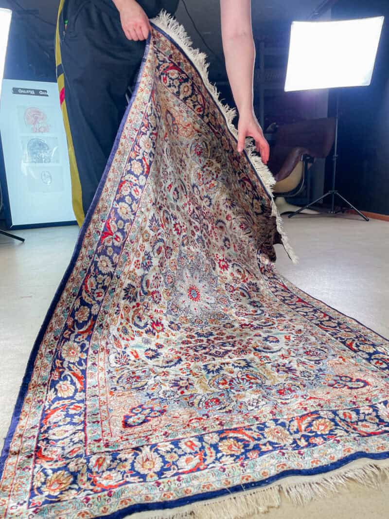 silkki silkillä runollisen sädehtivä ghom 200 x 139 cm
