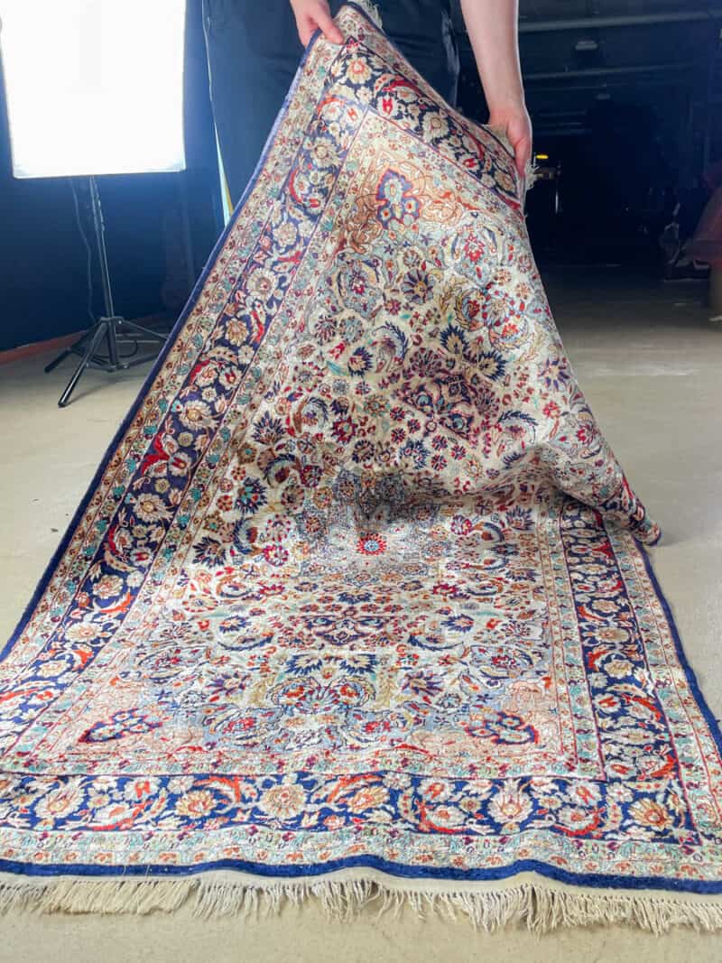 silkki silkillä runollisen sädehtivä ghom 200 x 139 cm