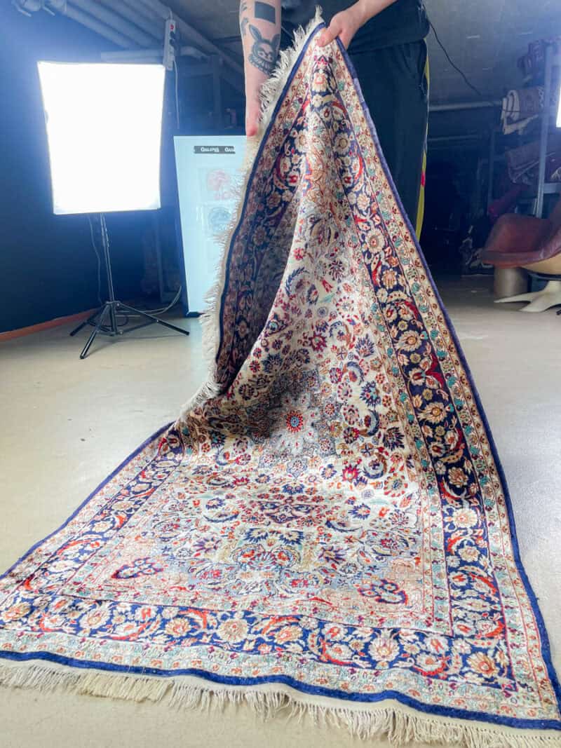 silkki silkillä runollisen sädehtivä ghom 200 x 139 cm