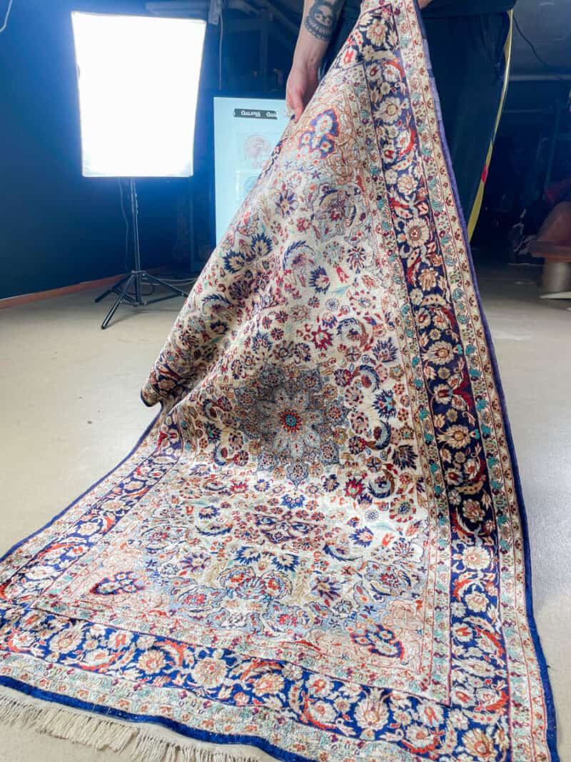 silkki silkillä runollisen sädehtivä ghom 200 x 139 cm