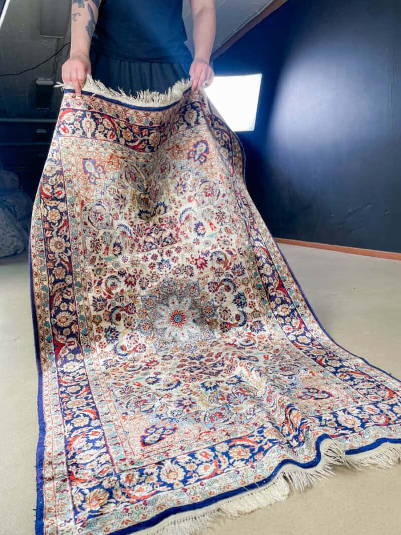 silkki silkillä runollisen sädehtivä ghom 200 x 139 cm