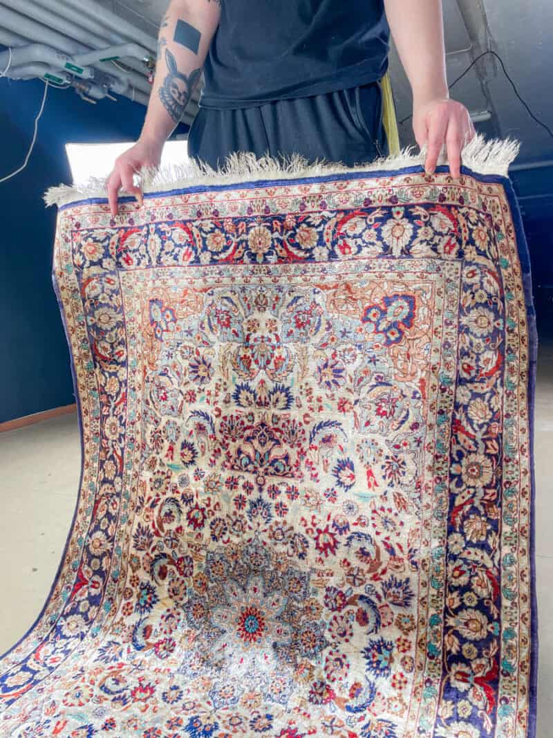 silkki silkillä runollisen sädehtivä ghom 200 x 139 cm