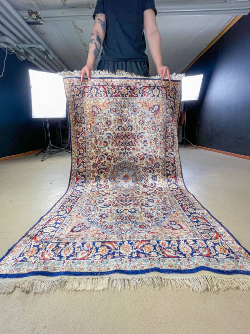 silkki silkillä runollisen sädehtivä ghom 200 x 139 cm