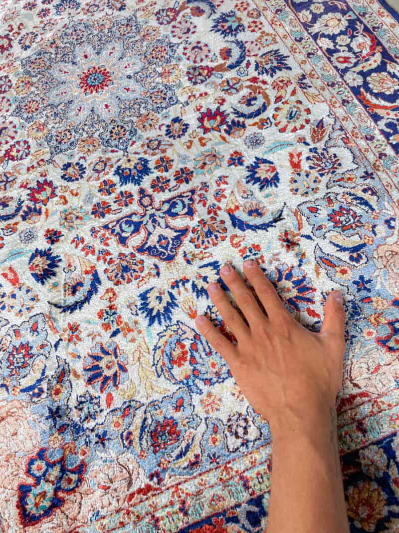 silkki silkillä runollisen sädehtivä ghom 200 x 139 cm