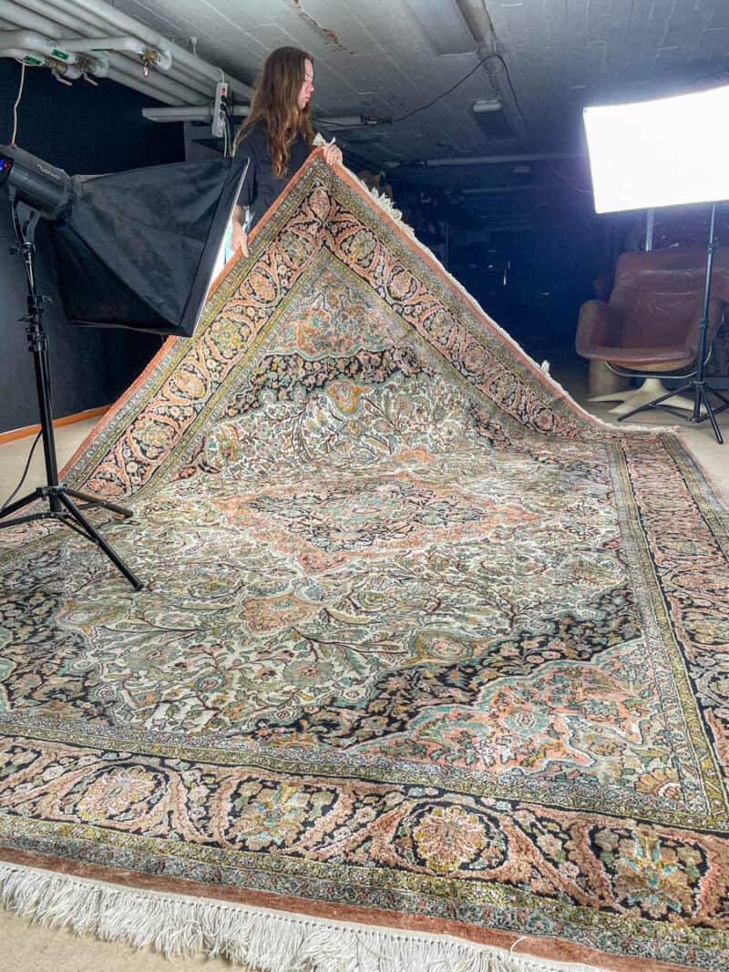 silkkimatto vehmainen paratiisi ghom 345 x 237 cm