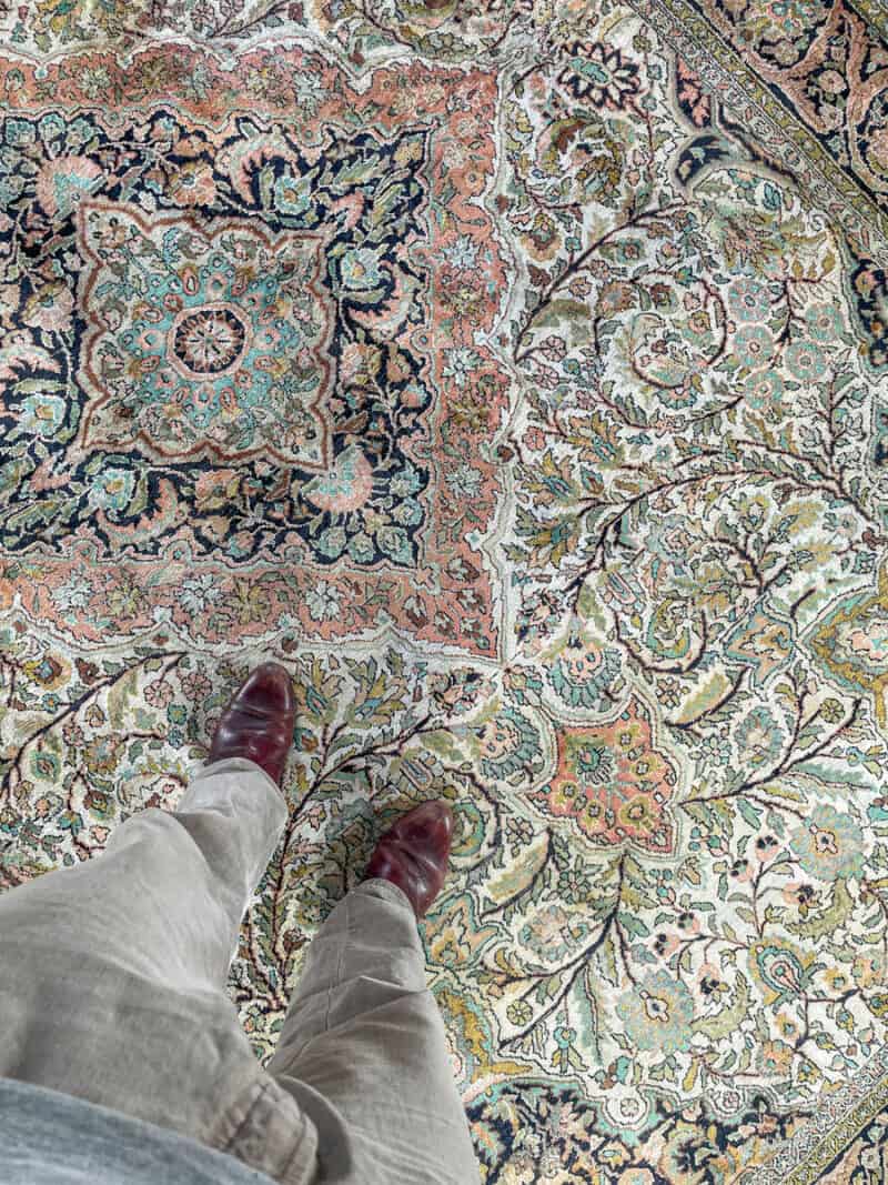 silkkimatto vehmainen paratiisi ghom 345 x 237 cm