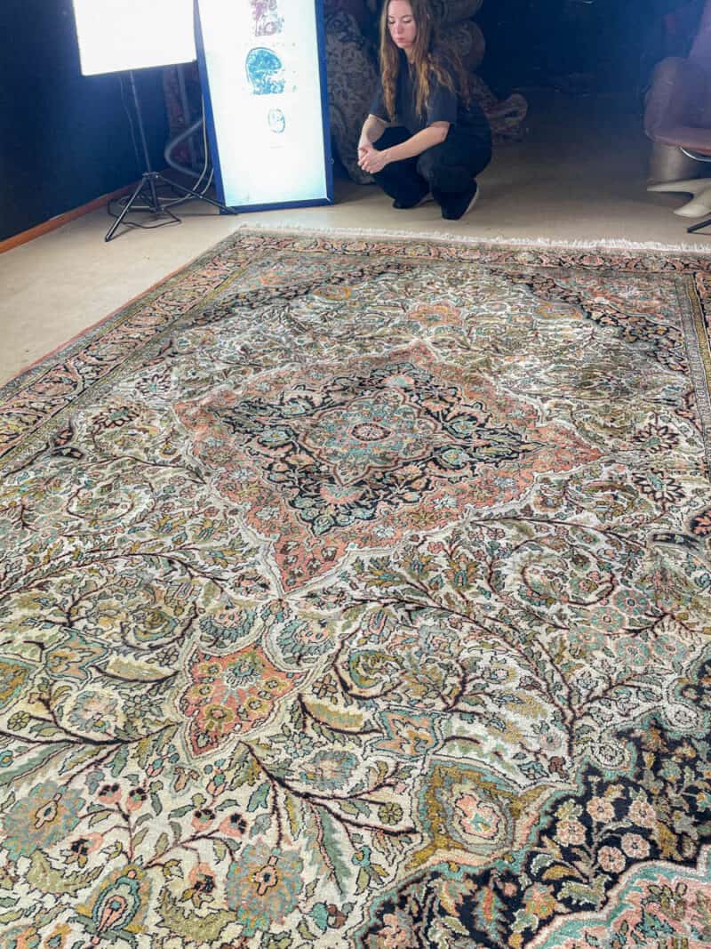 silkkimatto vehmainen paratiisi ghom 345 x 237 cm