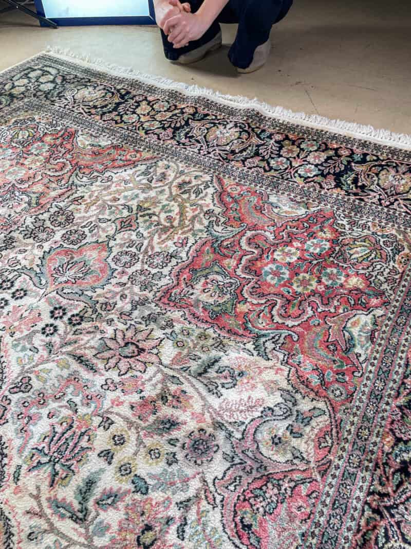 silkkimatto vehmainen paratiisi ghom 1970 luvulta 335 x 210 cm