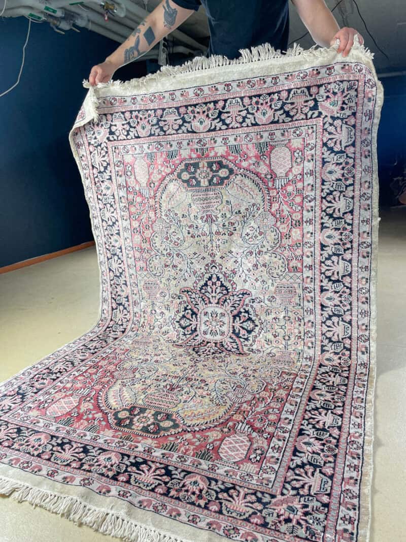 silkkimatto lumoava vaaleanpunainen puutarha ghom 147 x 91 cm (kopio)