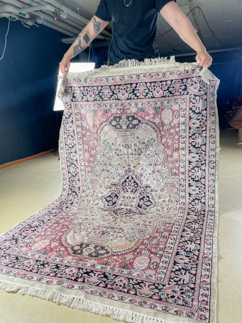 silkkimatto lumoava vaaleanpunainen puutarha ghom 147 x 91 cm (kopio)