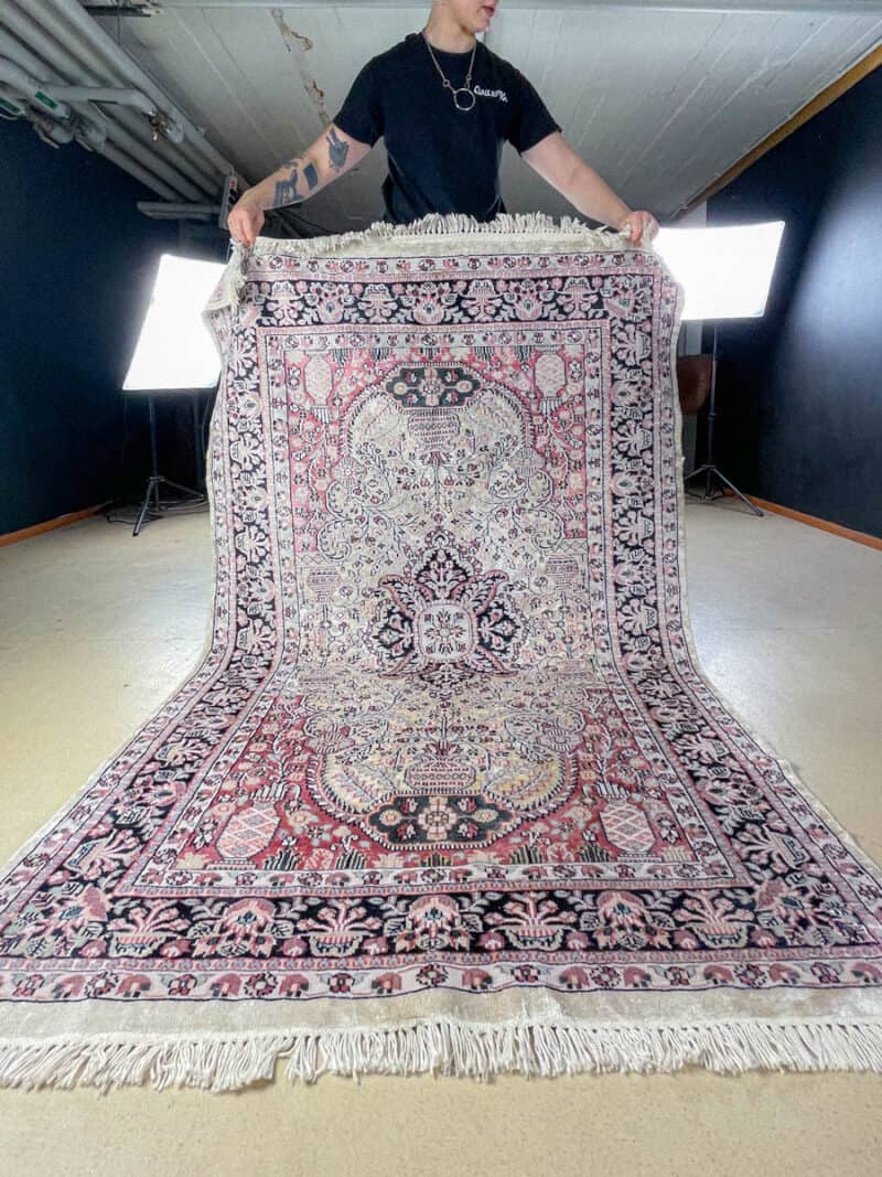 silkkimatto lumoava vaaleanpunainen puutarha ghom 147 x 91 cm (kopio)