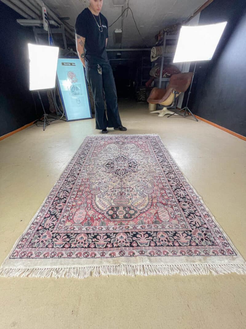 silkkimatto lumoava vaaleanpunainen puutarha ghom 147 x 91 cm (kopio)