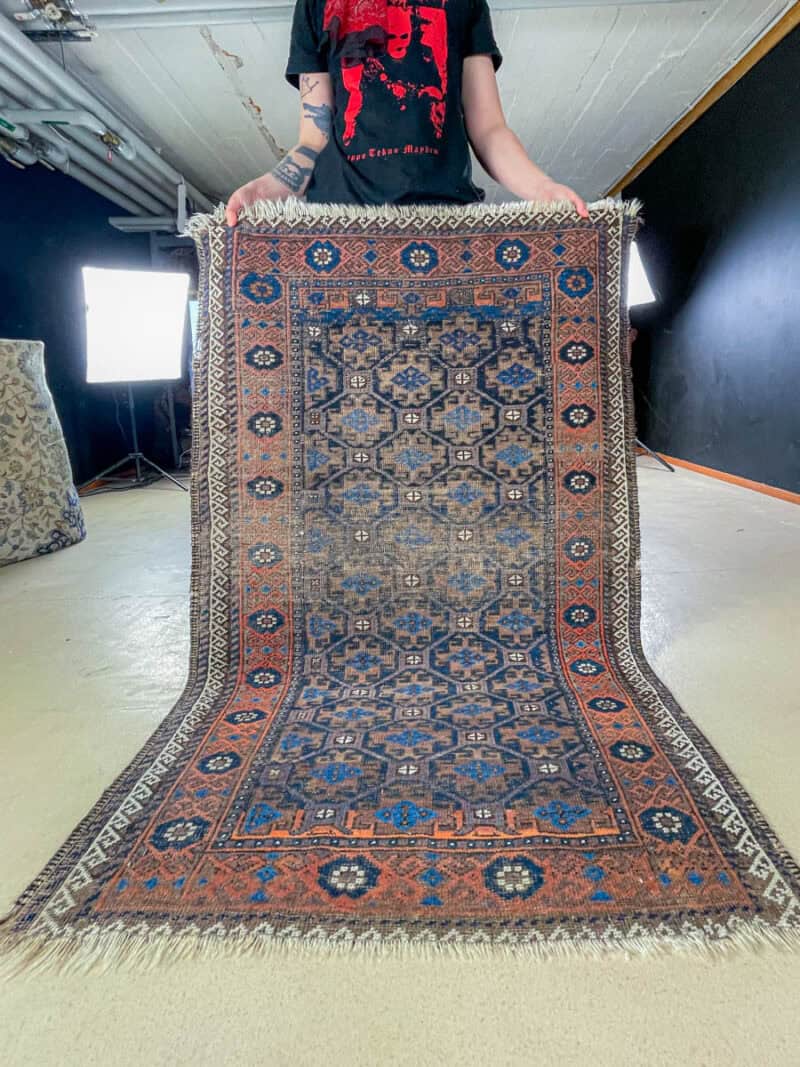 kaunis puoliantiikkinen shiraz 144 x 95 cm
