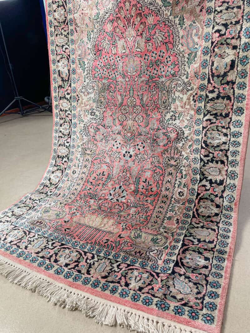 silkkimatto vaaleanpunainen kasmir 147 x 91 cm