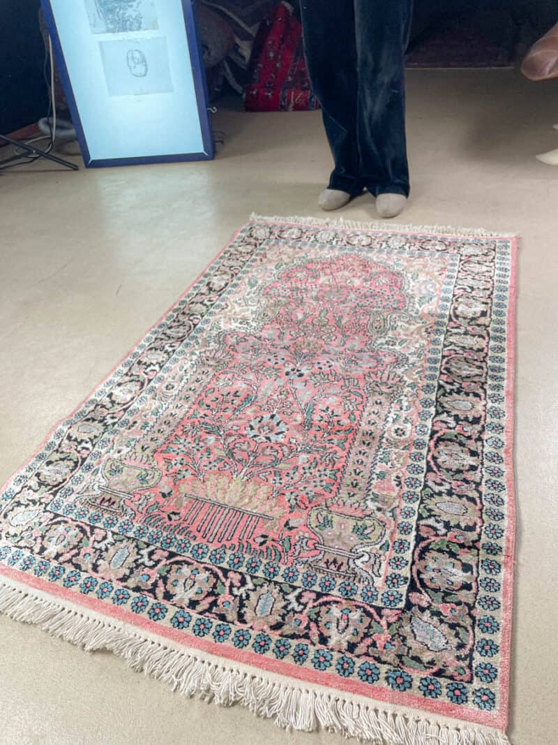 silkkimatto vaaleanpunainen kasmir 147 x 91 cm