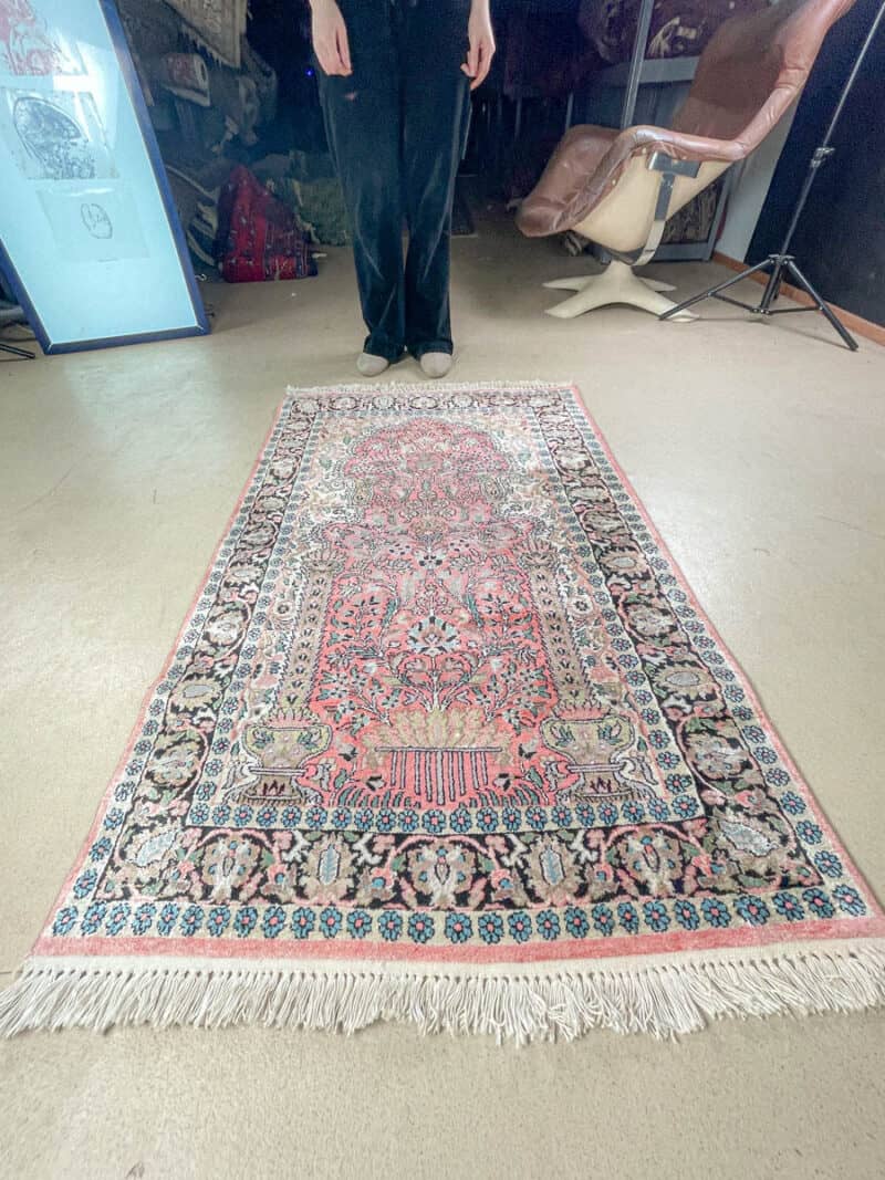 silkkimatto vaaleanpunainen kasmir 147 x 91 cm