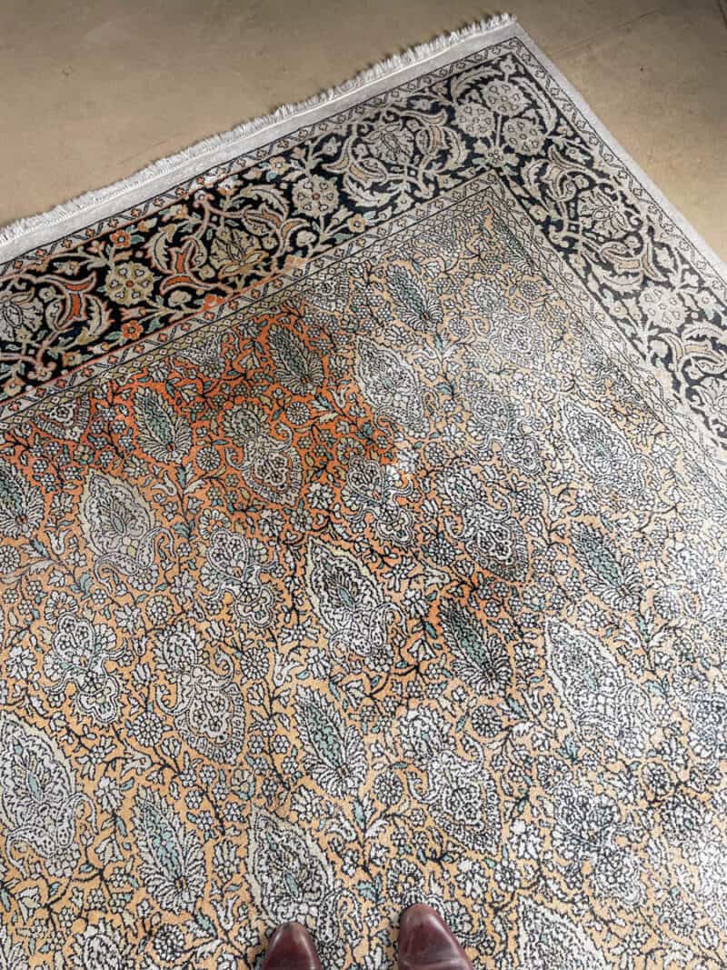 silkkimatto vaaleanpunainen puutarha ghom 147 x 91 cm (kopio)