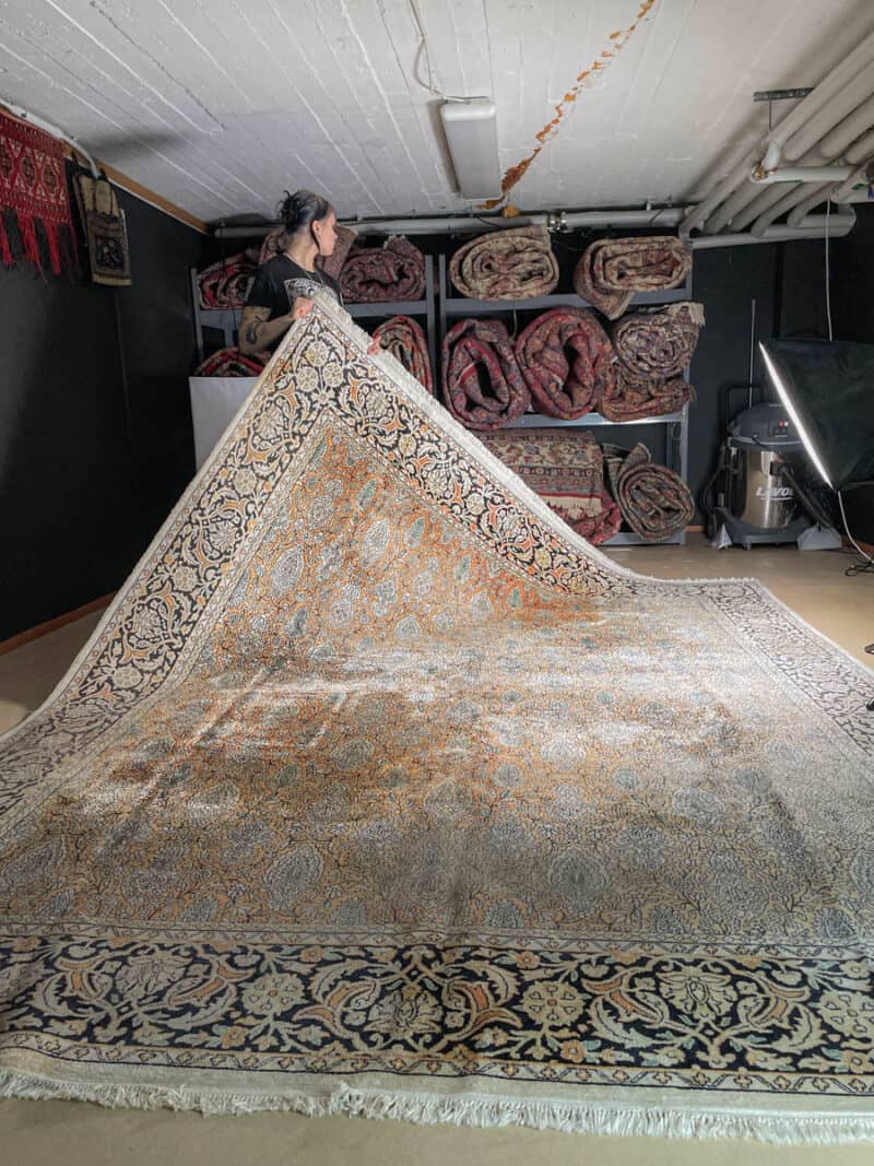 silkkimatto vaaleanpunainen puutarha ghom 147 x 91 cm (kopio)