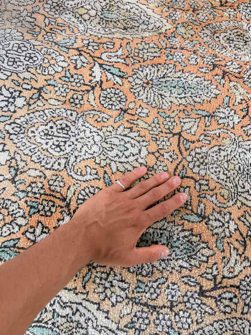 silkkimatto vaaleanpunainen puutarha ghom 147 x 91 cm (kopio)