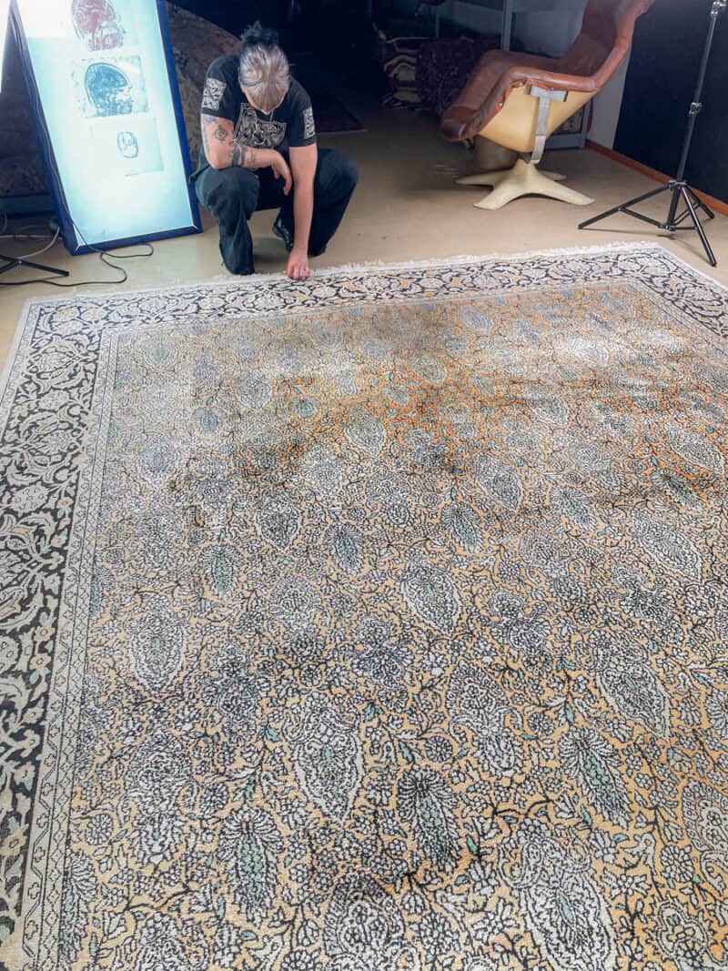 silkkimatto vaaleanpunainen puutarha ghom 147 x 91 cm (kopio)