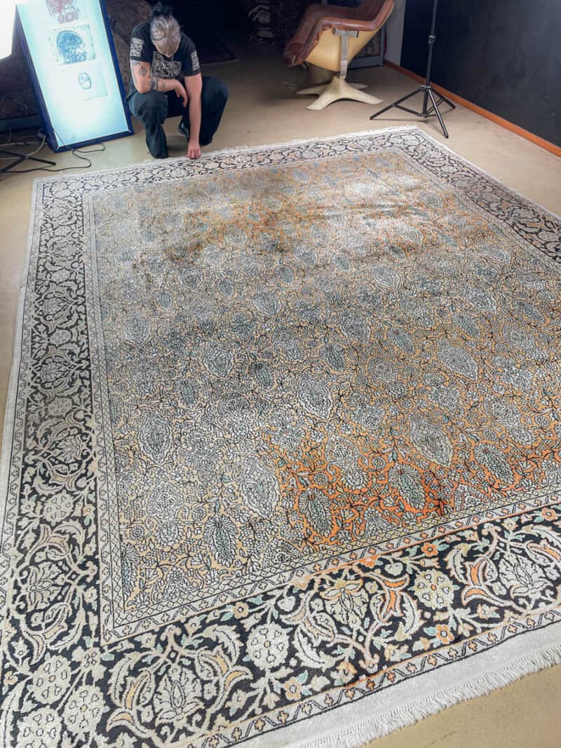 silkkimatto vaaleanpunainen puutarha ghom 147 x 91 cm (kopio)