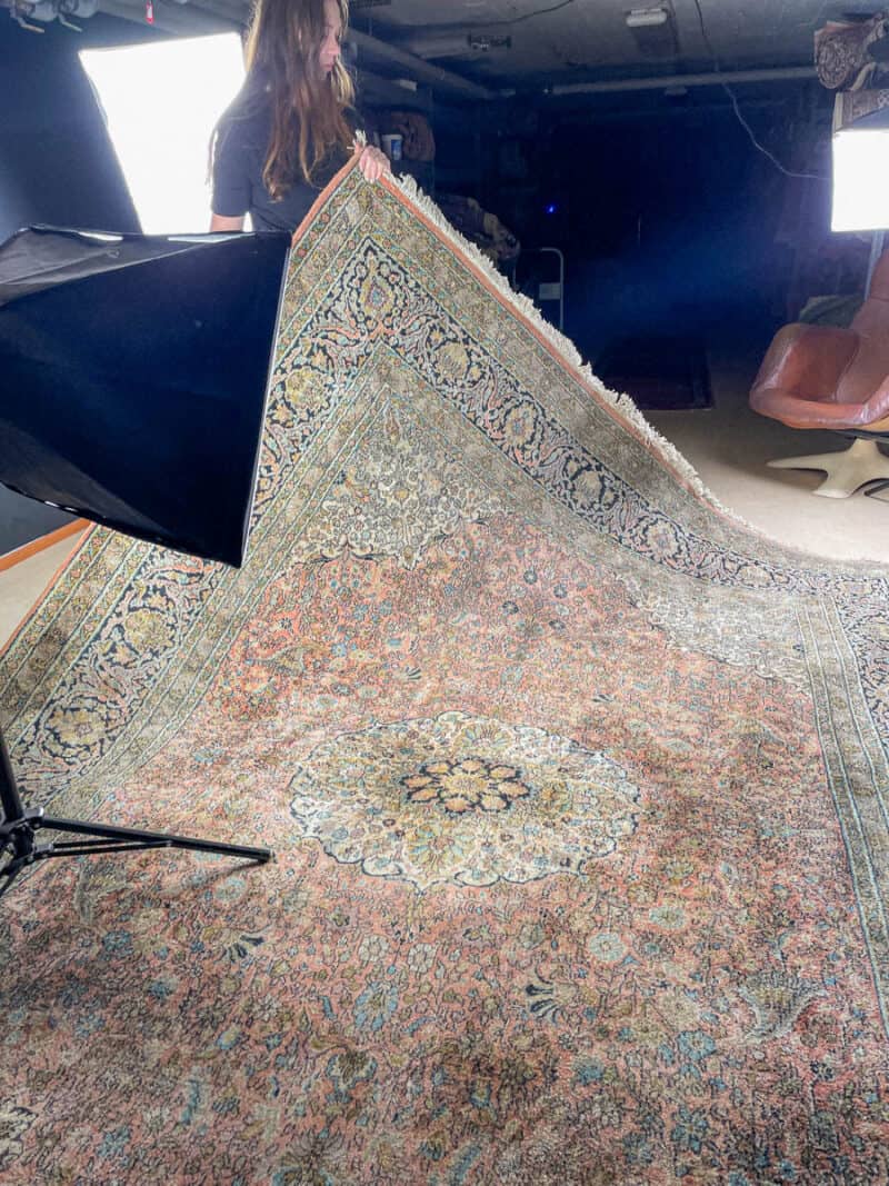 silkkimatto harmoninen ghom 1970 luvulta 333 x 241 cm
