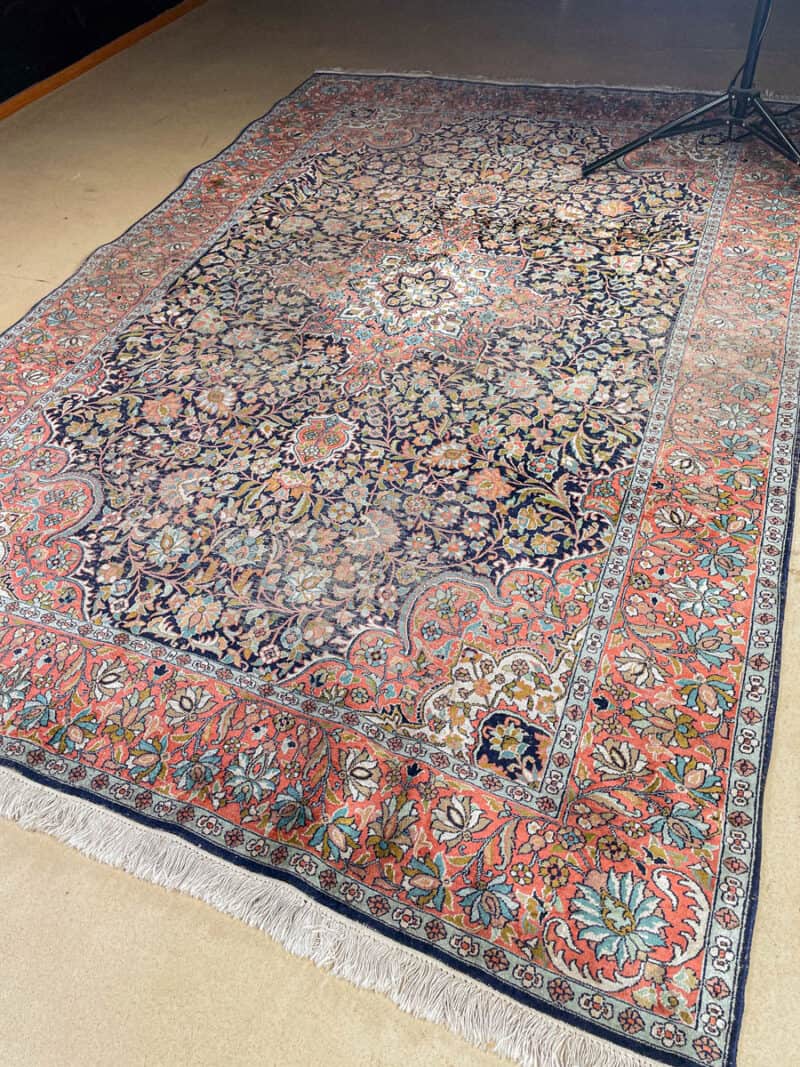 silkkimatto harmoninen ghom 1970 luvulta 333 x 241 cm (kopio)
