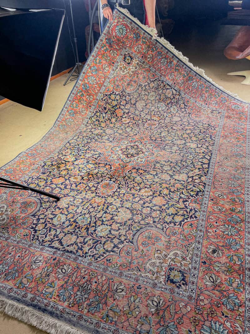 silkkimatto harmoninen ghom 1970 luvulta 333 x 241 cm (kopio)