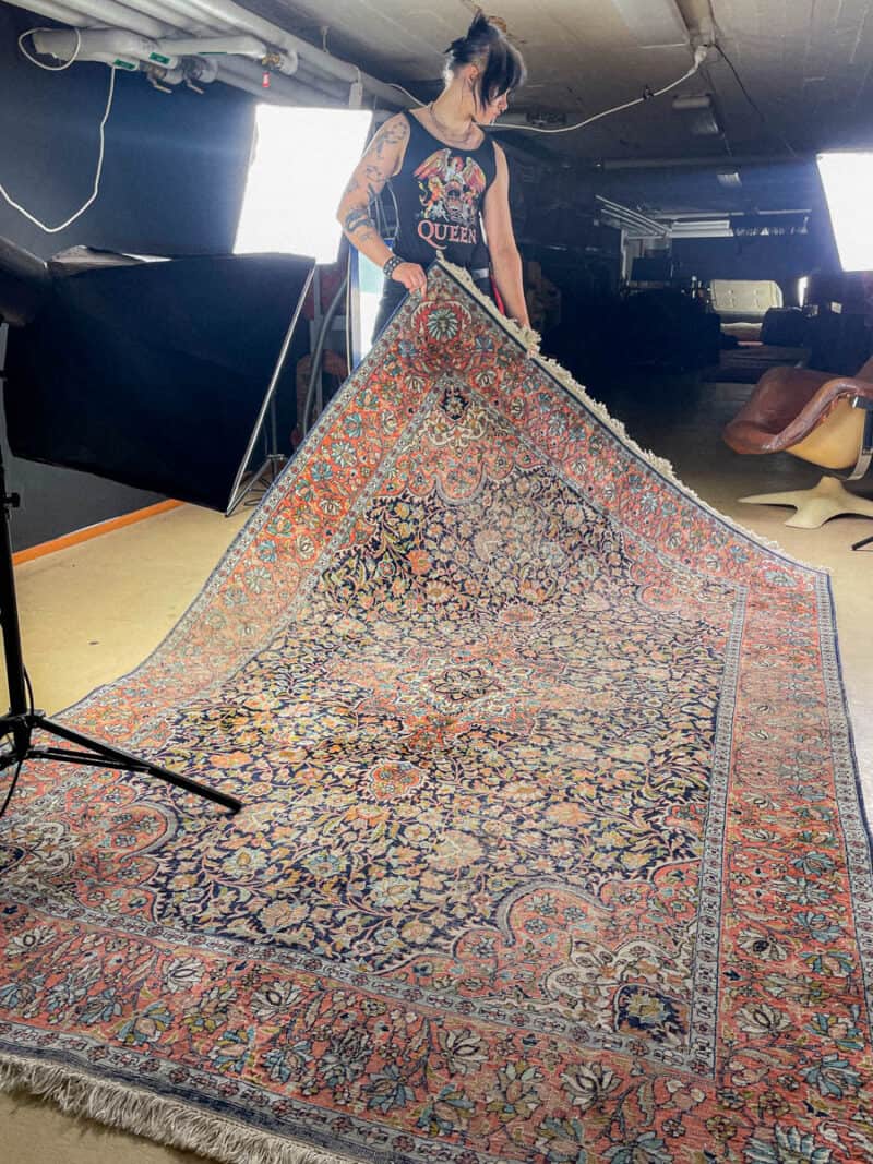 silkkimatto harmoninen ghom 1970 luvulta 333 x 241 cm (kopio)