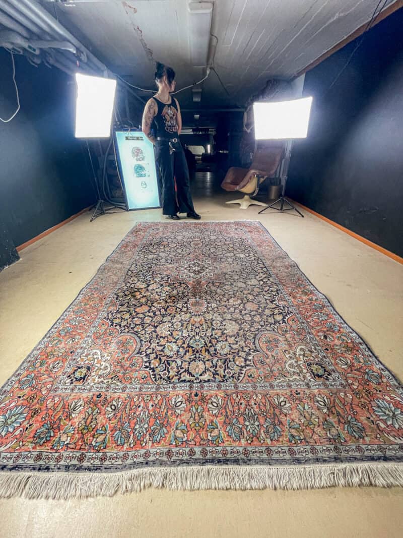 silkkimatto harmoninen ghom 1970 luvulta 333 x 241 cm (kopio)
