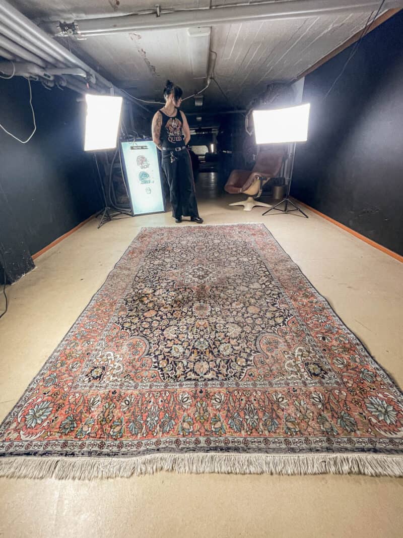 silkkimatto harmoninen ghom 1970 luvulta 333 x 241 cm (kopio)