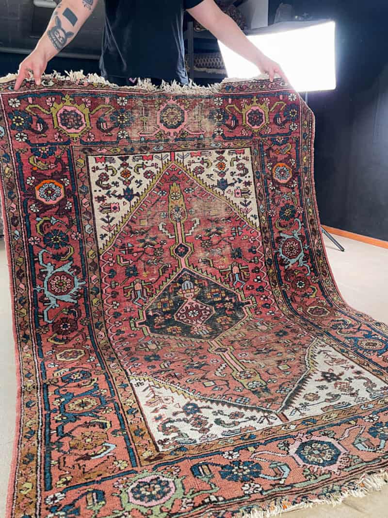 harvinainen vaalea vintage hamadan 197 x 119 cm (kopio)