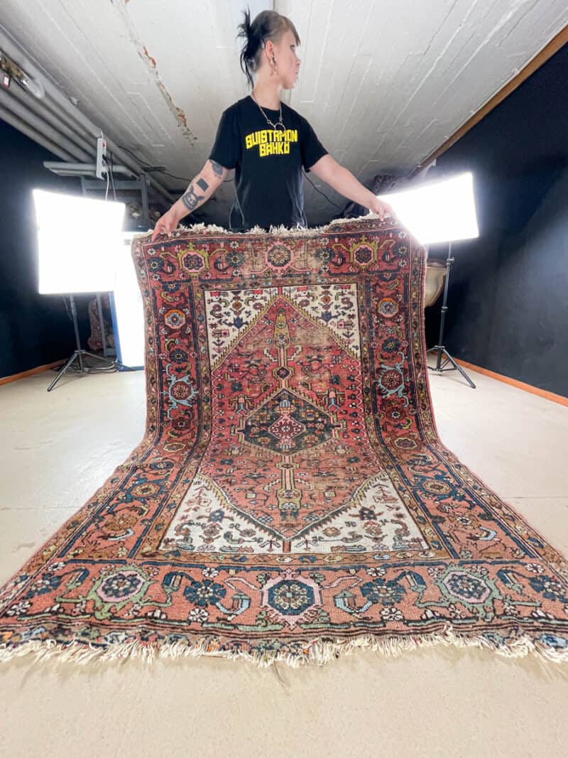 harvinainen vaalea vintage hamadan 197 x 119 cm (kopio)