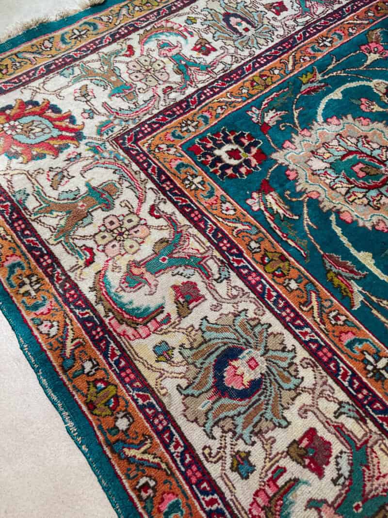 harvinainen turkoosinvihreä palatsikokoinen tabriz 400 x 295 cm