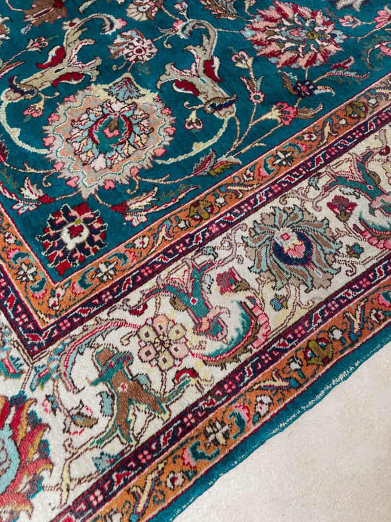 harvinainen turkoosinvihreä palatsikokoinen tabriz 400 x 295 cm