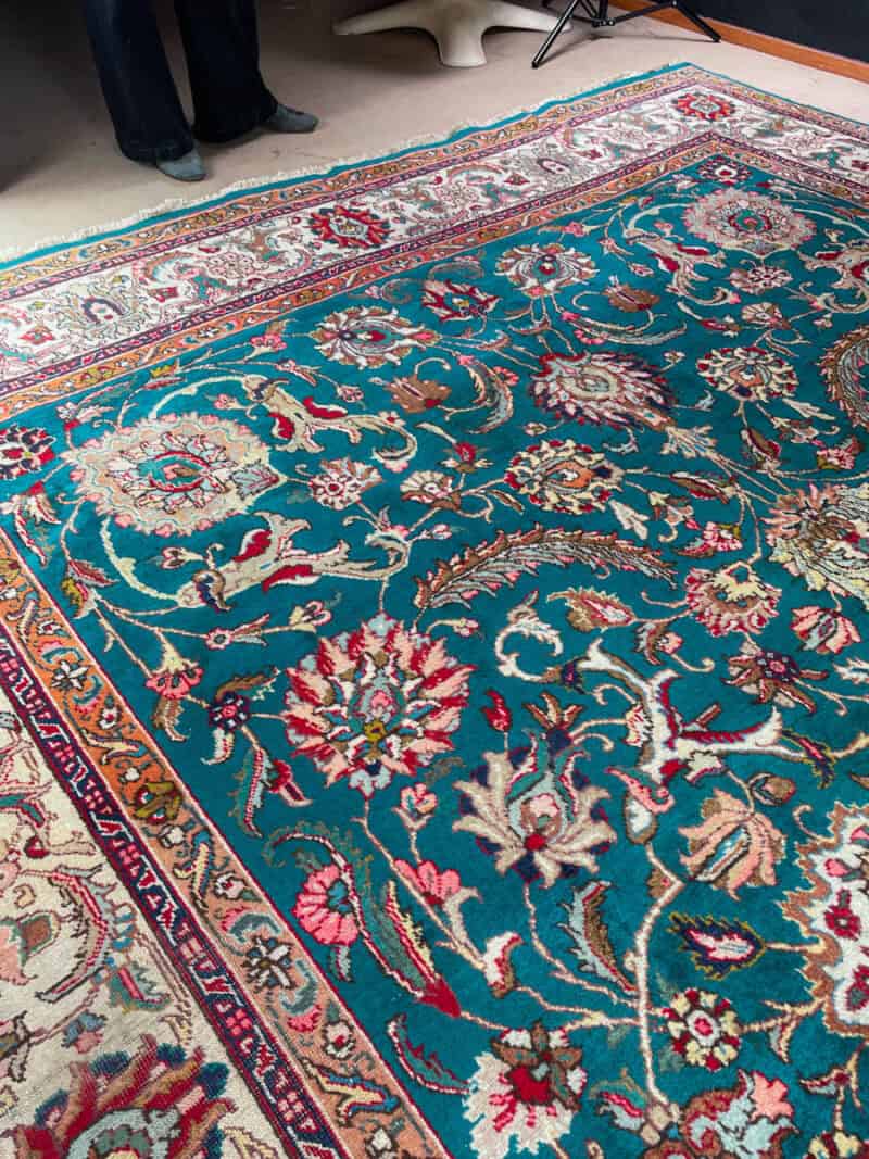 harvinainen turkoosinvihreä palatsikokoinen tabriz 400 x 295 cm