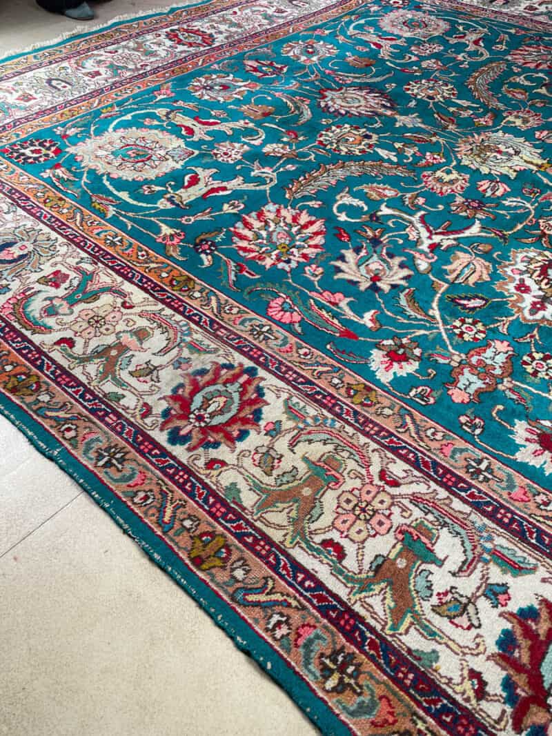 harvinainen turkoosinvihreä palatsikokoinen tabriz 400 x 295 cm
