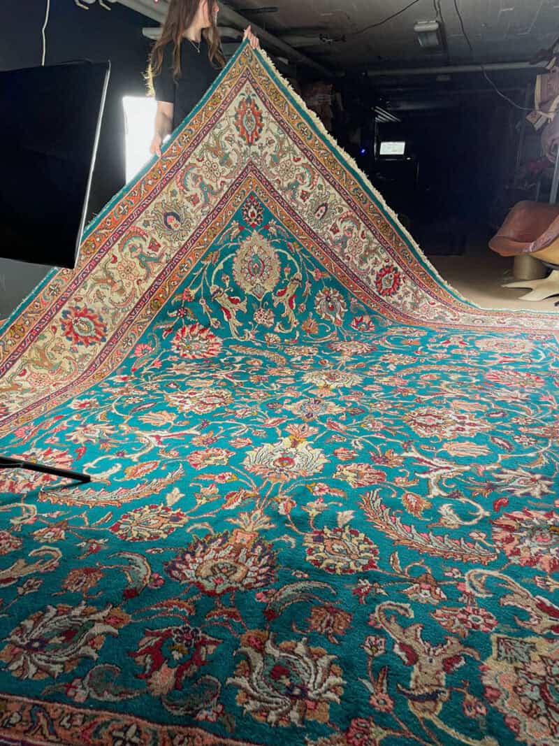 harvinainen turkoosinvihreä palatsikokoinen tabriz 400 x 295 cm