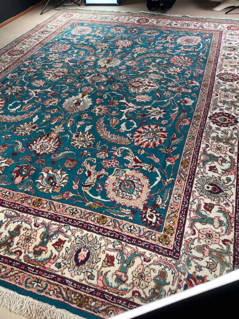 harvinainen turkoosinvihreä palatsikokoinen tabriz 400 x 295 cm