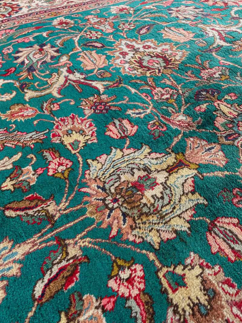 harvinainen turkoosinvihreä palatsikokoinen tabriz 400 x 295 cm