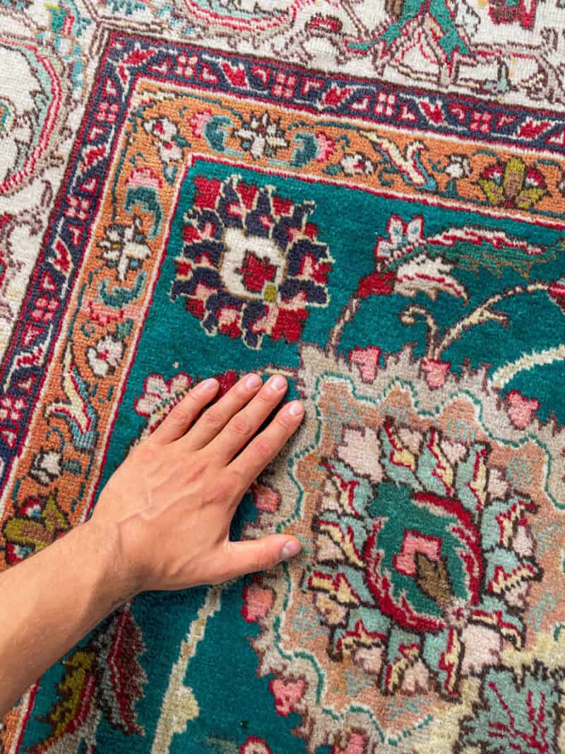 harvinainen turkoosinvihreä palatsikokoinen tabriz 400 x 295 cm