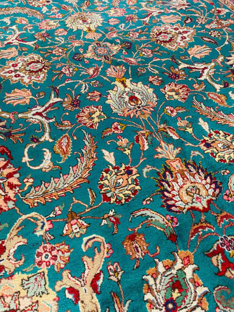 harvinainen turkoosinvihreä palatsikokoinen tabriz 400 x 295 cm
